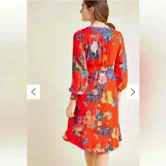 Anthropologie Women’s Boswell Textured Wrap Tunic Dress Size 4 - Picture 2 of 7